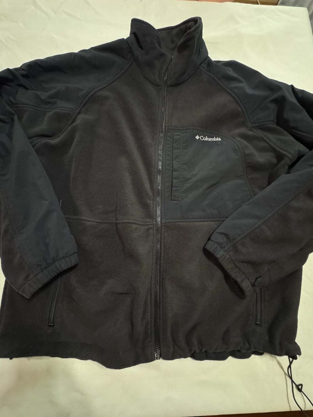 Y2K Columbia Men’s XL Black Gorpcore Fleece Zip Jacket Vented